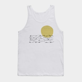 Abstract sunset sunrise gold black Tank Top